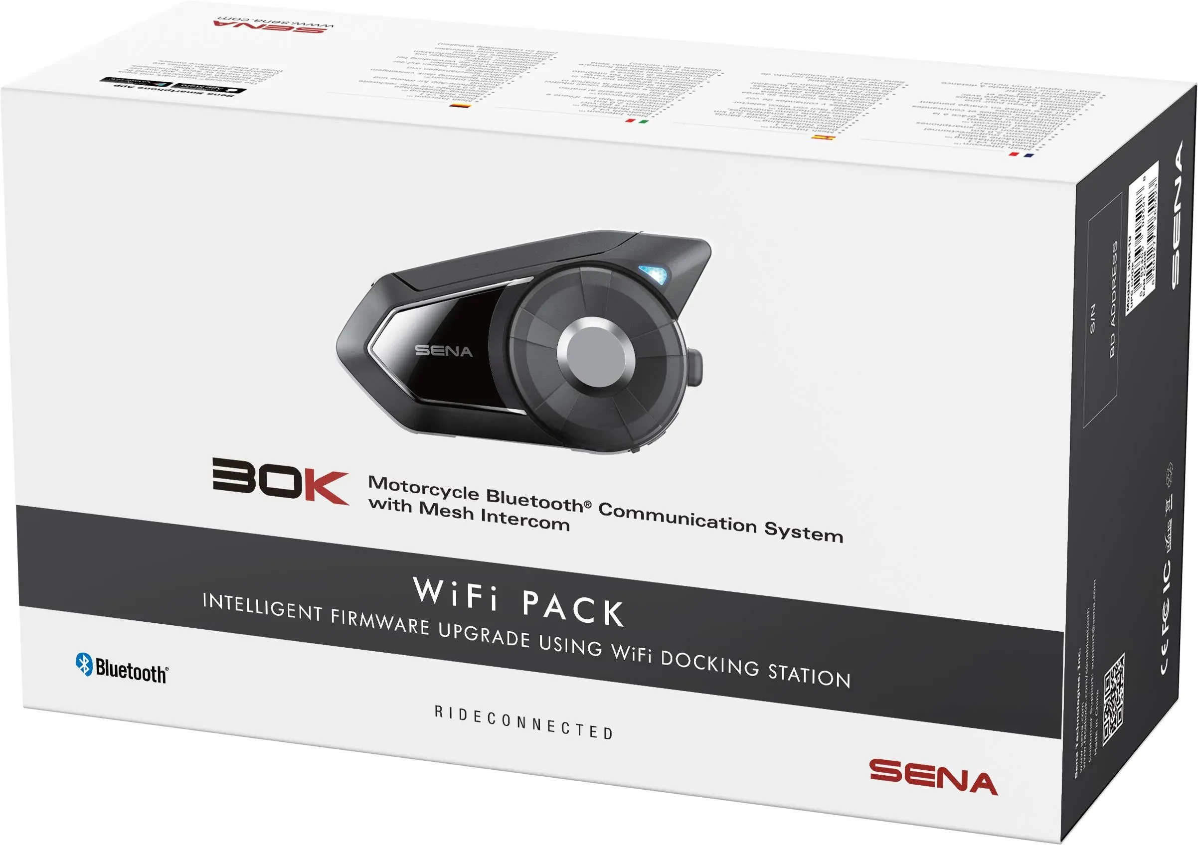 Sena 30K HD Bluetooth Communication System Single Helmet Accessories - Black / 1 Pack