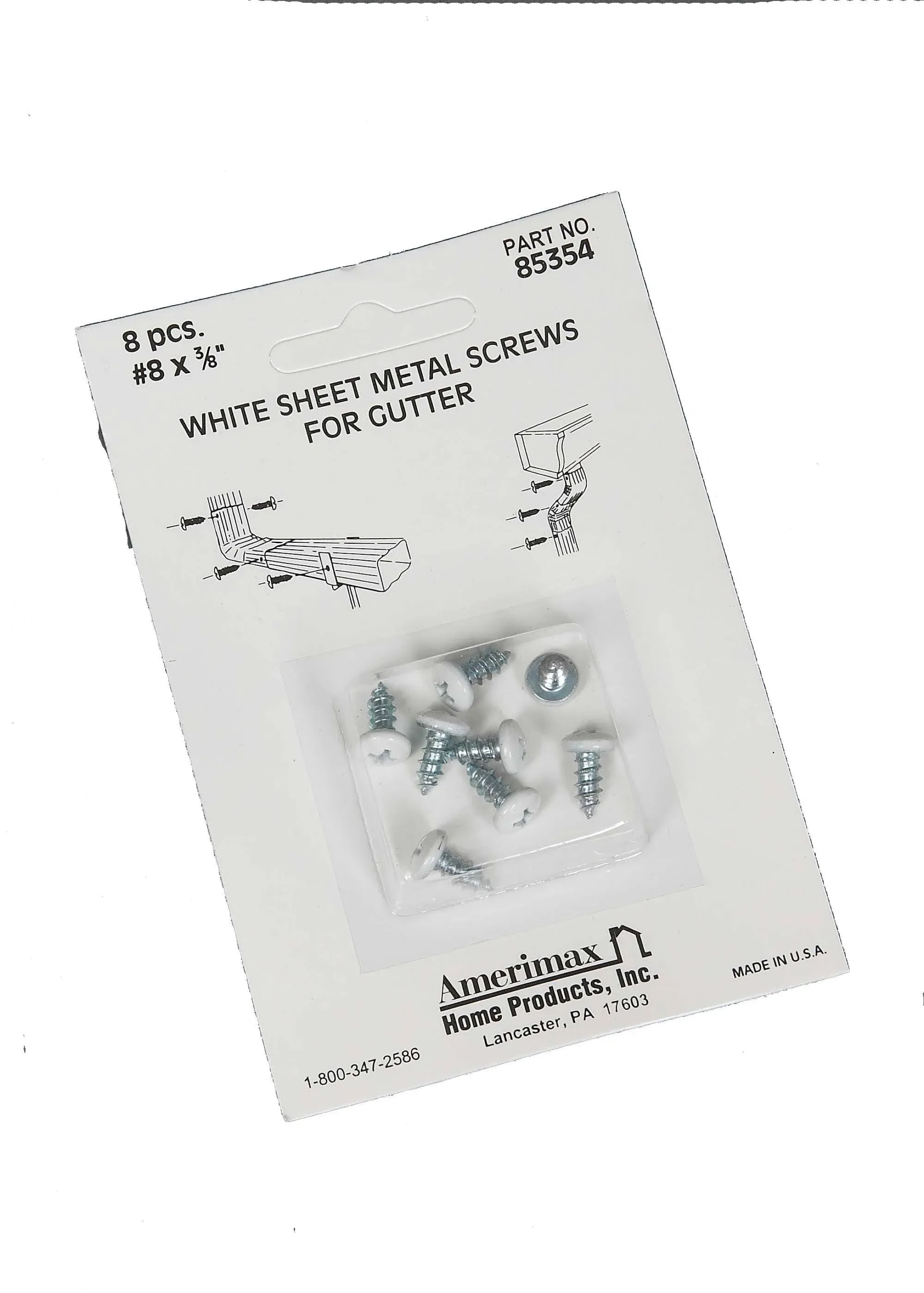 Amerimax No. 8 X 3/8 in. L Phillips/Slotted Round Head Sheet Metal Screws