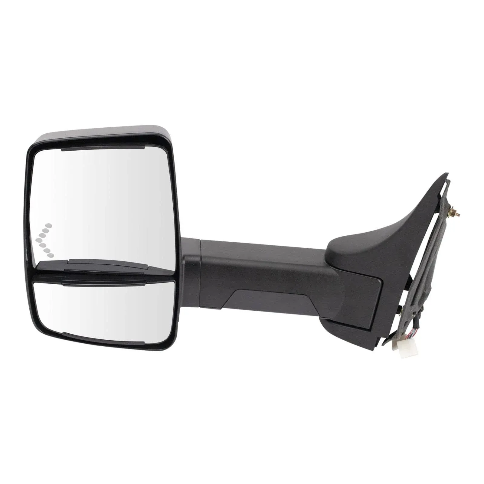 Tow Mirror Power Heated LED Signal Smooth Black Driver Side LH for GM Van