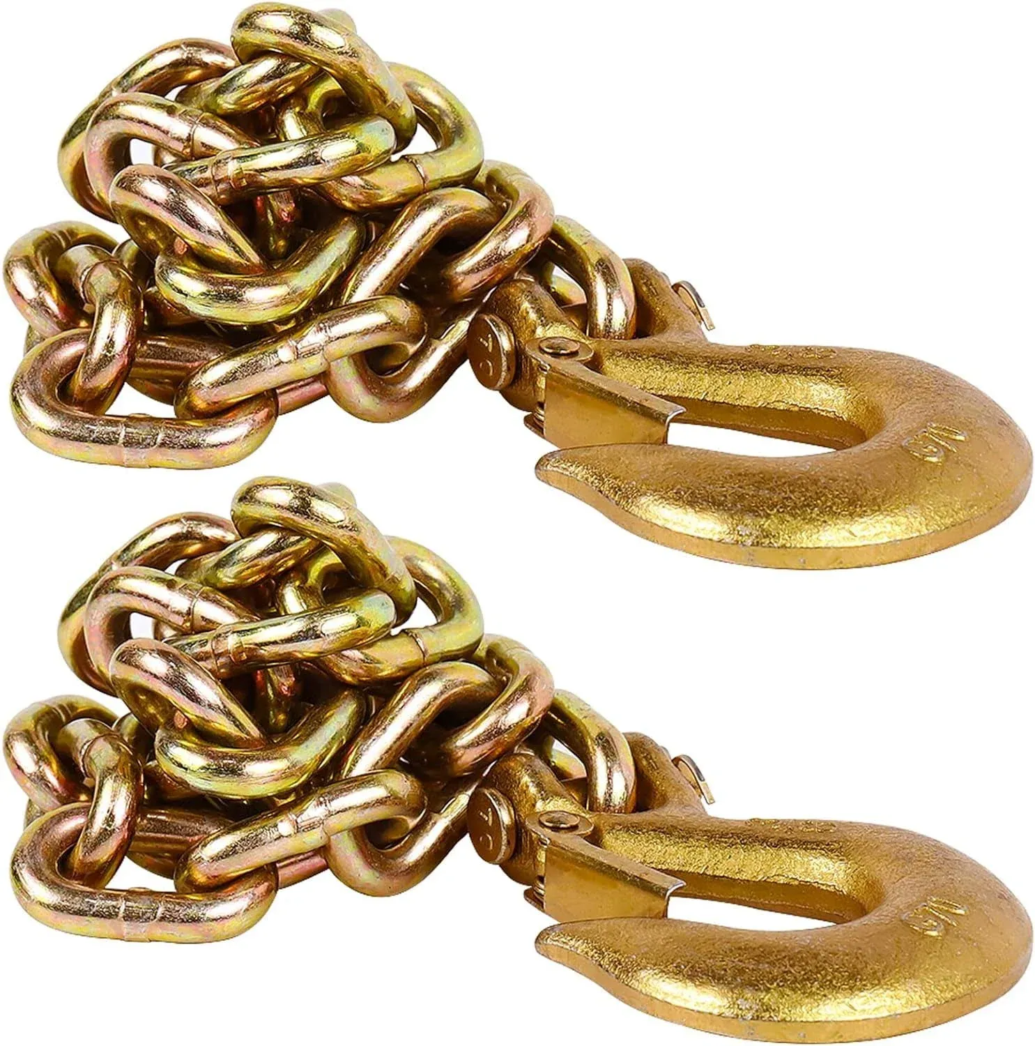 35" Trailer Safety Chain with 3/8" Clevis Snap Hook,Grade-70 Heavy Duty Binder Chain(Pack of 2)