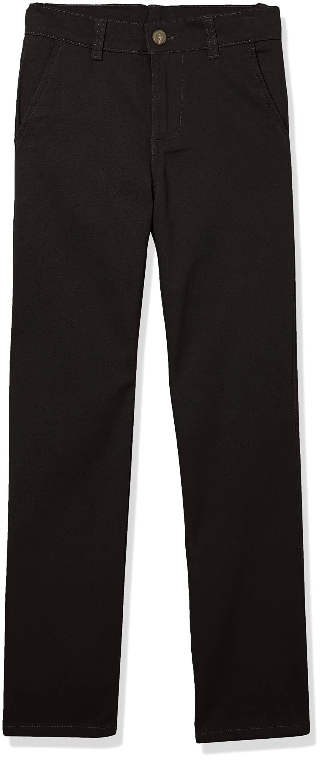 IZOD Boys' School Uniform Twill Pants, Flat Front & Comfortable Waistband with 5 Pockets