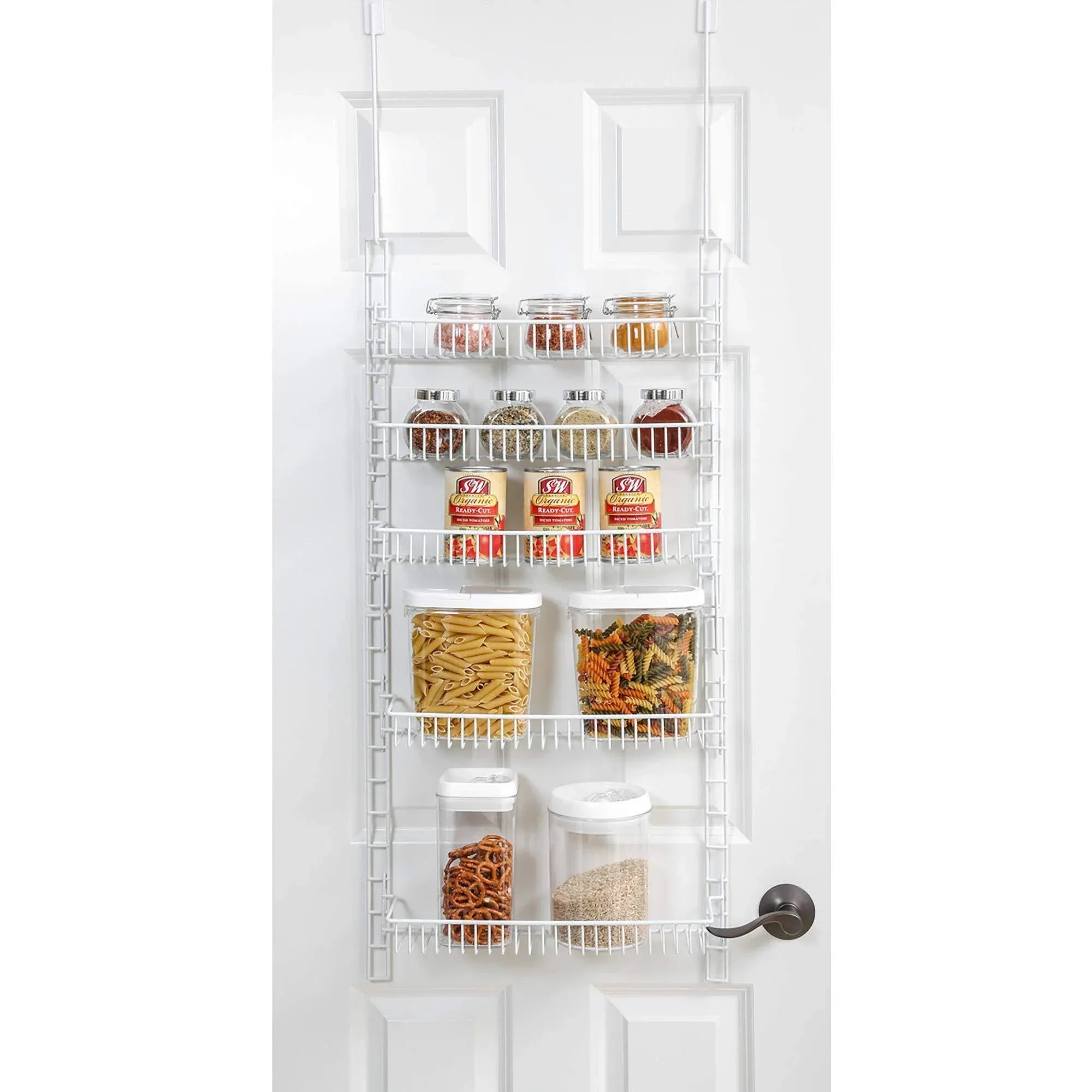 Smart Design Over The Door Adjustable Pantry Organizer Rack W 5 Adjus