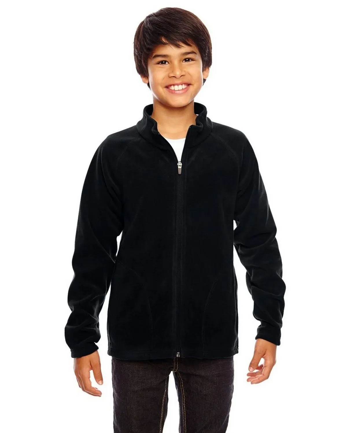 Team 365 TT90Y - Youth Campus Microfleece Jacket Black - L