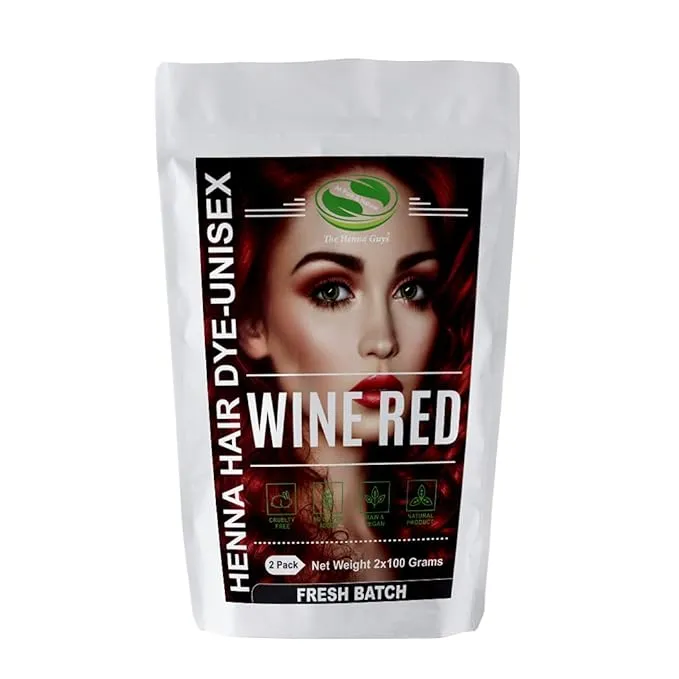 Wine Red Henna Hair & Beard Dye / Color - 2 Pack - The Henna Guys