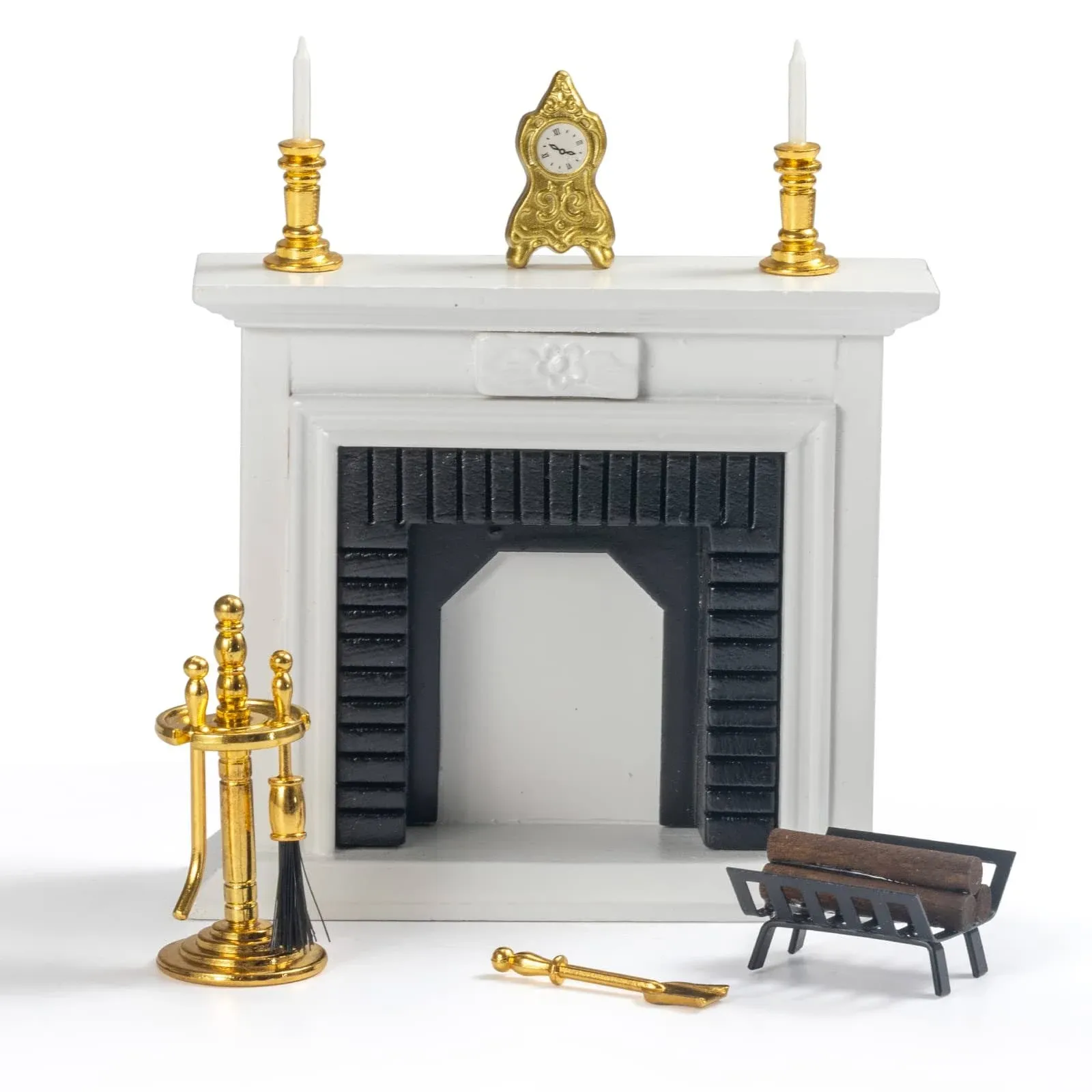 SAMCAMI Dollhouse Furniture Living Room Fireplace Set (6 Pcs) - 1 12 Scale ...