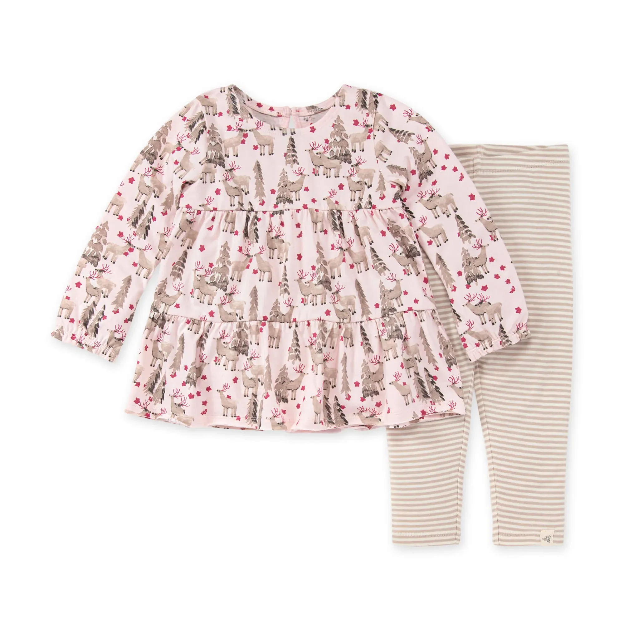 Burt's Bees Baby Baby Girls' Top and Pant Set, Tunic and Leggings Bundle, 100% Organic Cotton