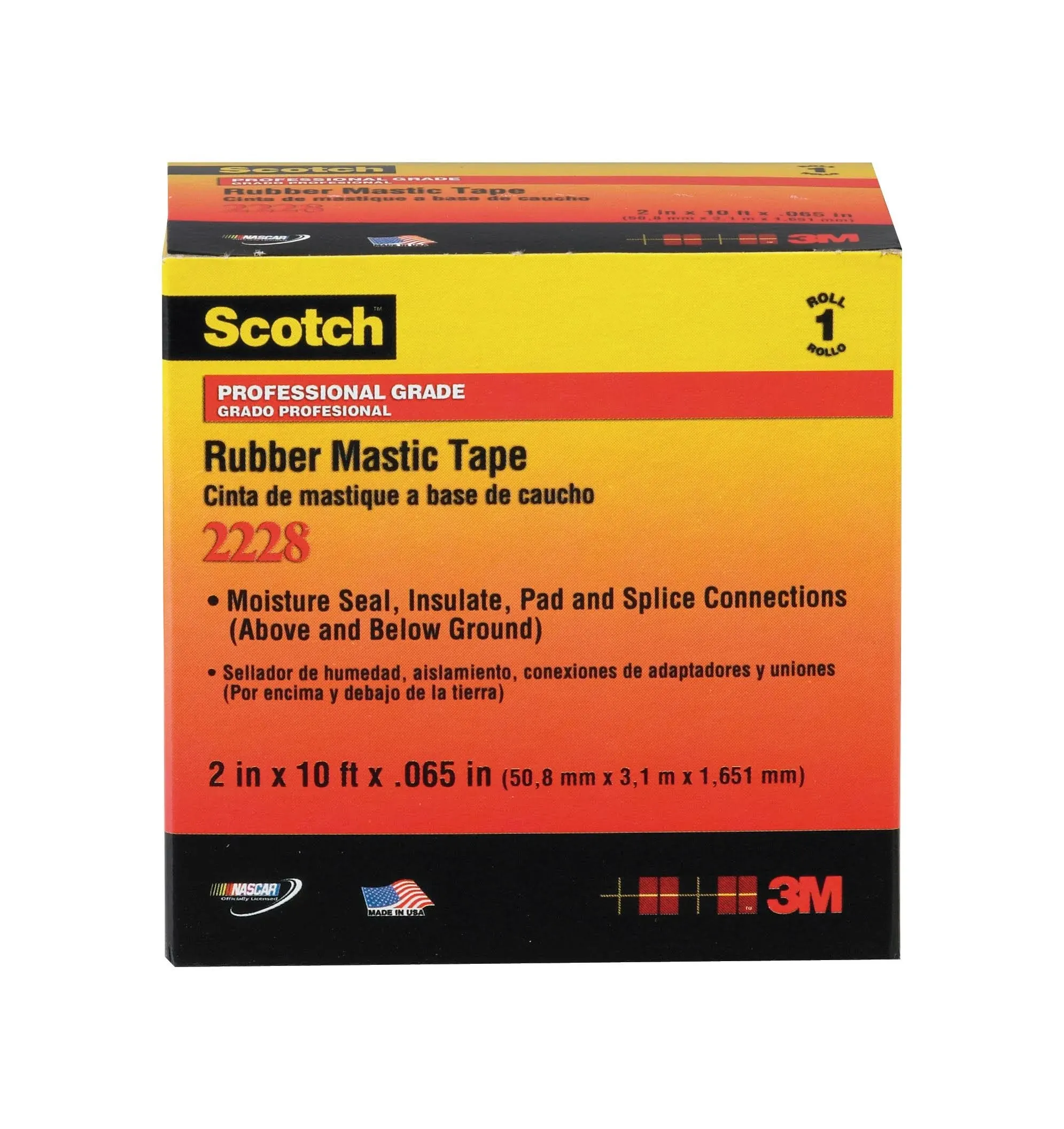 3M 2228-1X10FT 054007507277 1x10 Rubb Mastic Tape, 1x10FT