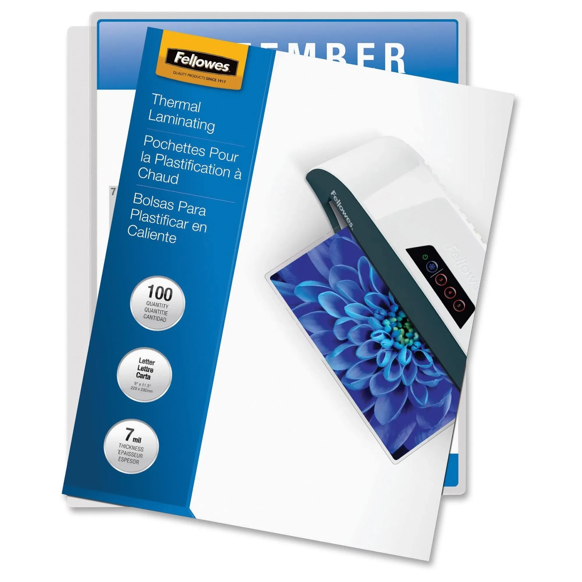 Fellowes Glossy Pouches - Letter, 7 mil, 100 pack