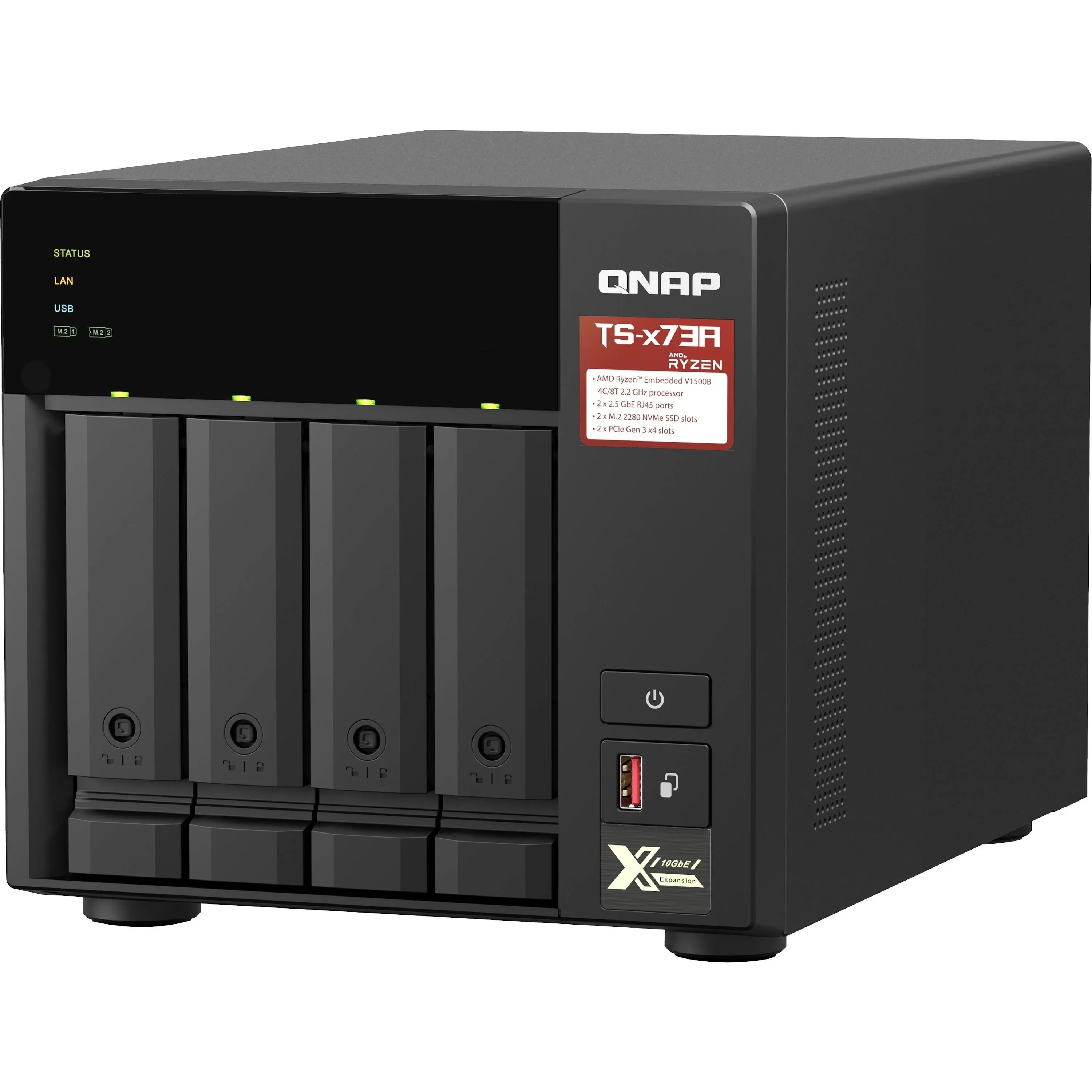 QNAP TS-473A NAS Tower Ethernet LAN Black V1500B