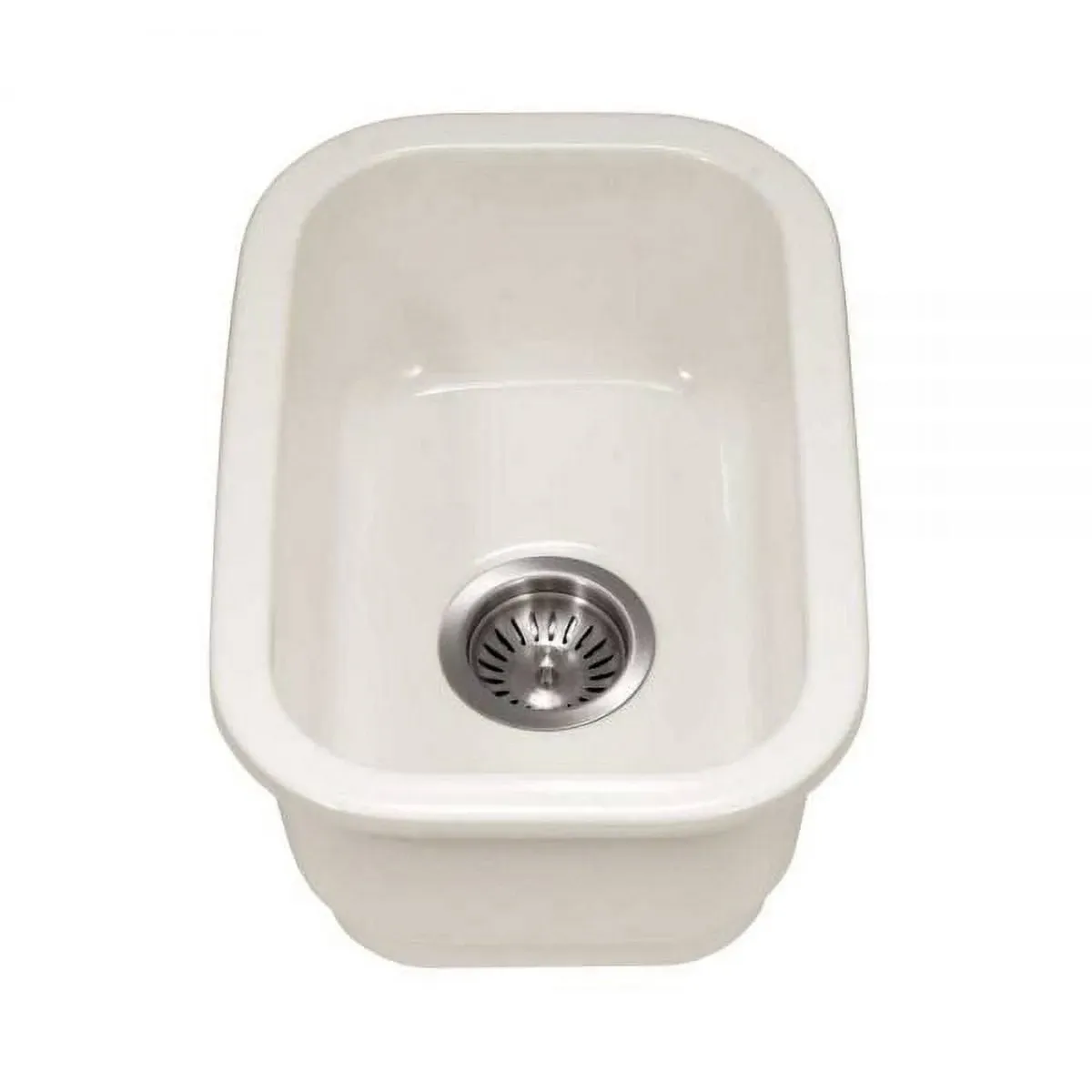 Houzer Platus Biscuit Fireclay 12 in. Undermount Bar Sink PTB-1318