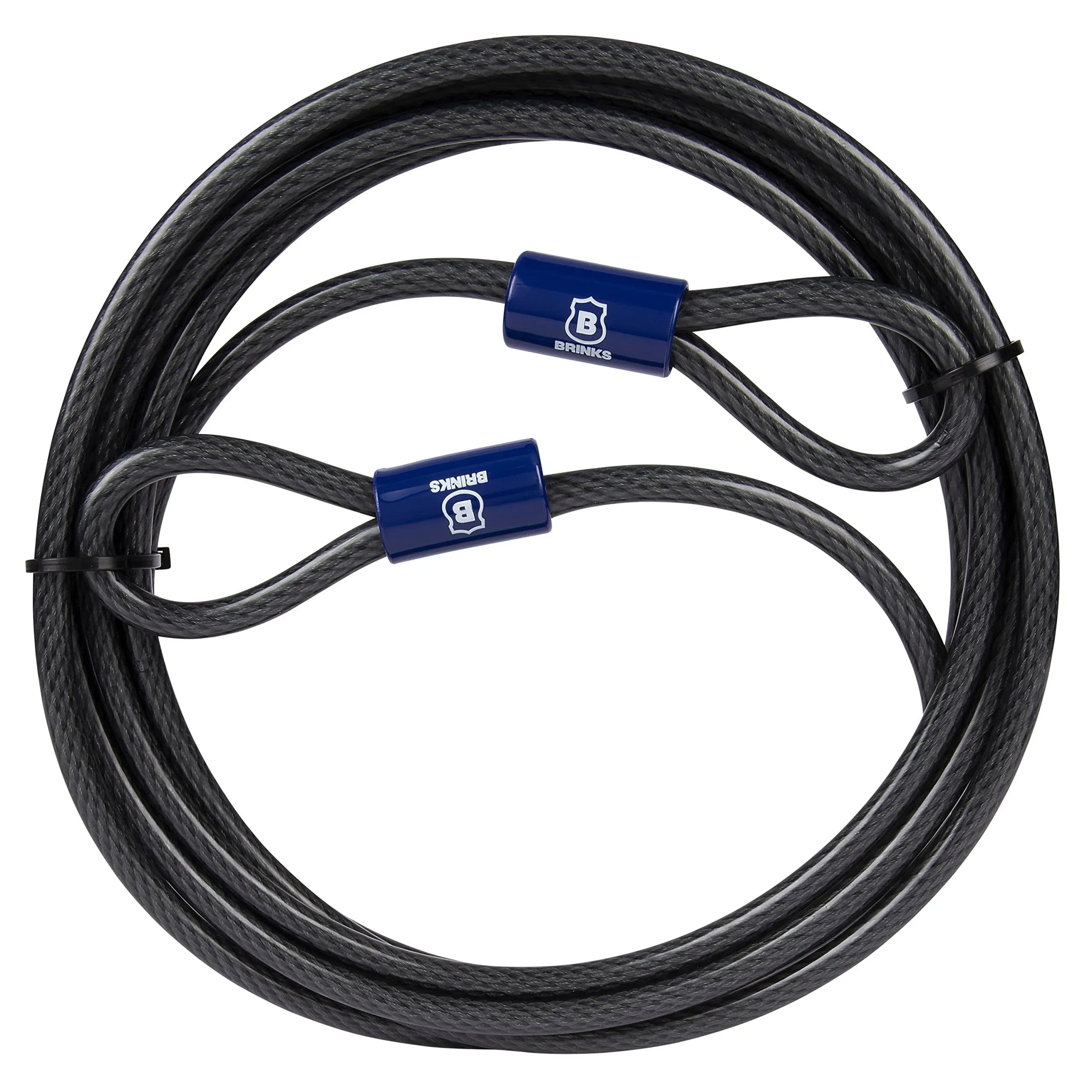 BRINKS - 15 ft x 3/8&#034; Flexible Steel Loop Cable - Heavy Duty Vinyl Wrap for