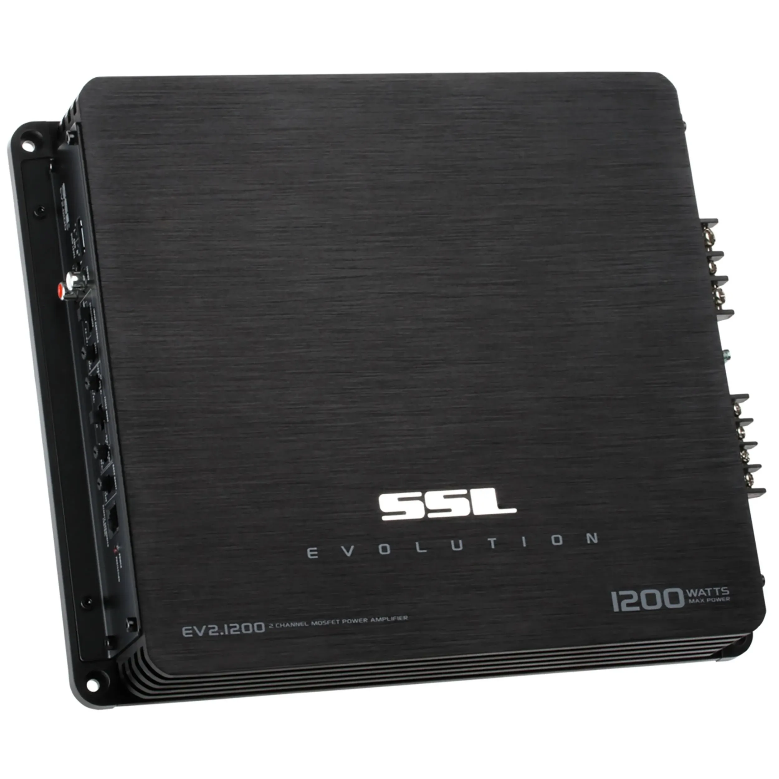 Sound Storm Laboratories EV2.1200 Evolution Series Car Audio Amplifier - 1200 High Output, 2 Channel, 2/8 Ohm, High/Low Level Inputs, High/Low Pass Crossover, Full Range, Hook to Stereo and Subwoofer