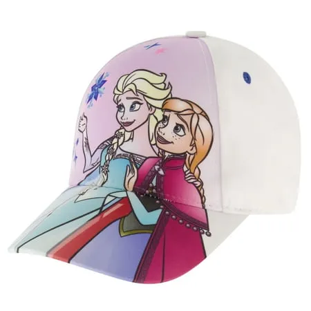 Disney Little Frozen Kids Hat, Size 4-7 Girls Baseball Cap Elsa & Anna, Girl's, Size: One size, White