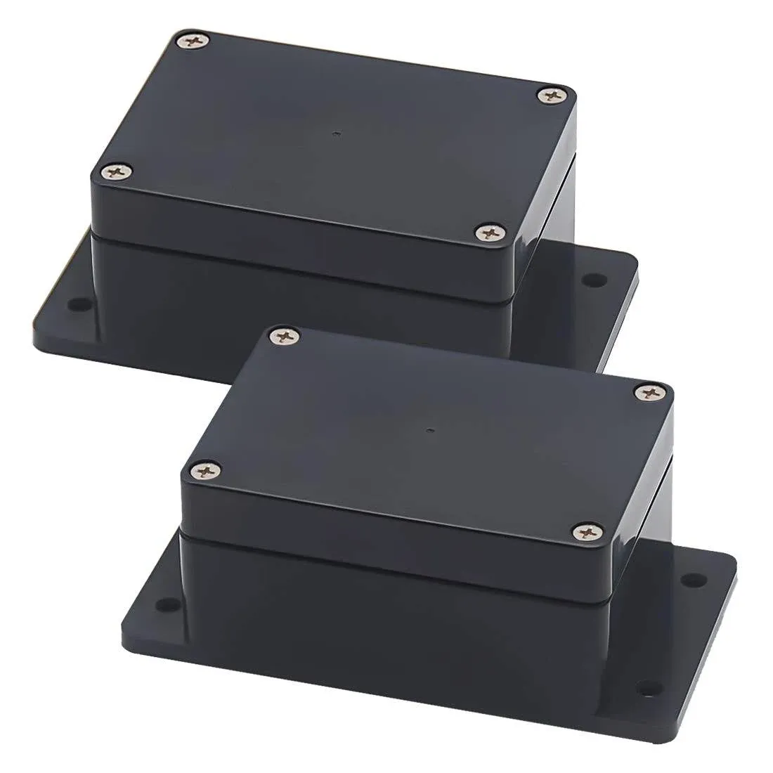 Junction Box, Zulkit Project Box IP65 Waterproof Outdoor Box ABS Plastic Electrical Boxes Electronic Enclosure Black 3.94 x 2.68 x 1.97 inch (100X68X50mm) (Pack of 2)