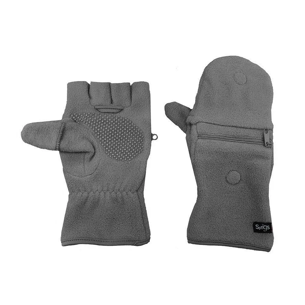 Sprigs Multi-Mitt Fleece Fingerless Gloves Grey