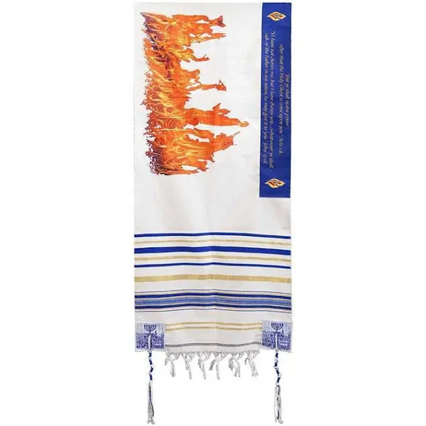 Holy Land Gifts 74223 Prayer Shawl-Flame Of Pentecost - 72 x 22 in.