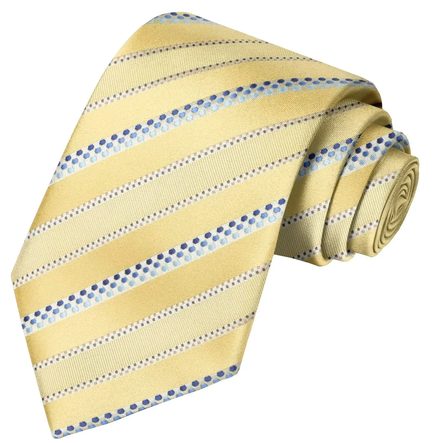 KissTies Mens Tie Striped Satin Necktie Wedding Ties + Gift Box