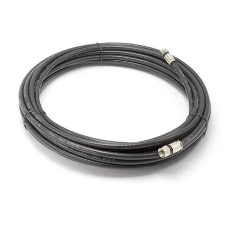 75 Foot Black - Solid Copper Coax Cable - RG6 Coaxial Cable with Connectors F81 / RF Digital Coax for Audio/Video Cable TV Antenna Internet & Satellite 75 Feet (23 Meter)