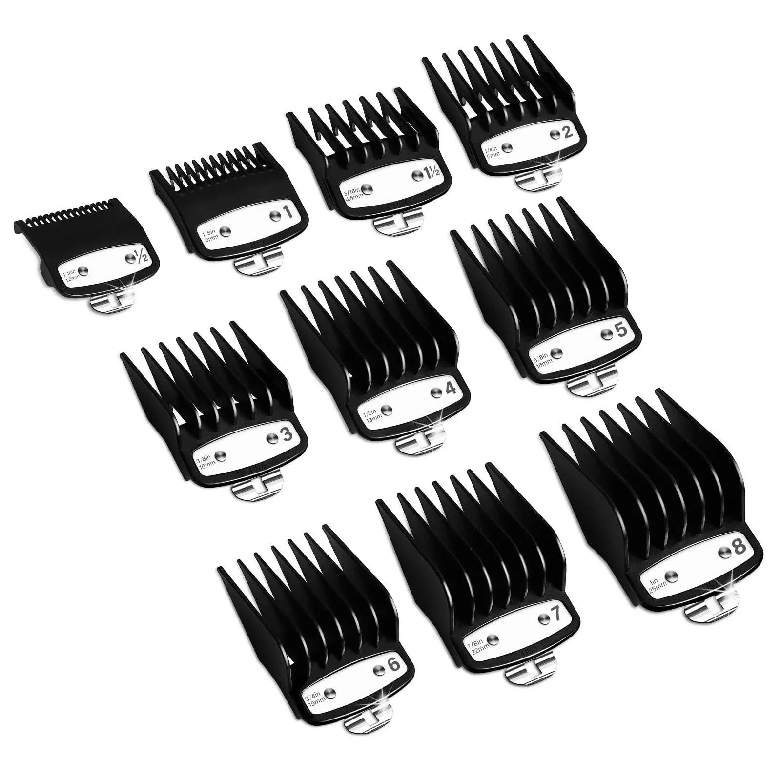 CR8GR8 Professional Hair Clipper Guards Guides 10 Pcs Coded Cutting Guides #3170-400