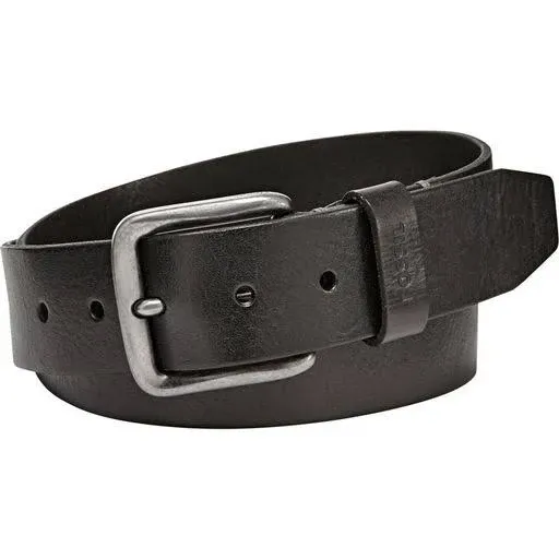 Fossil Men's Black Leather Belt for Men