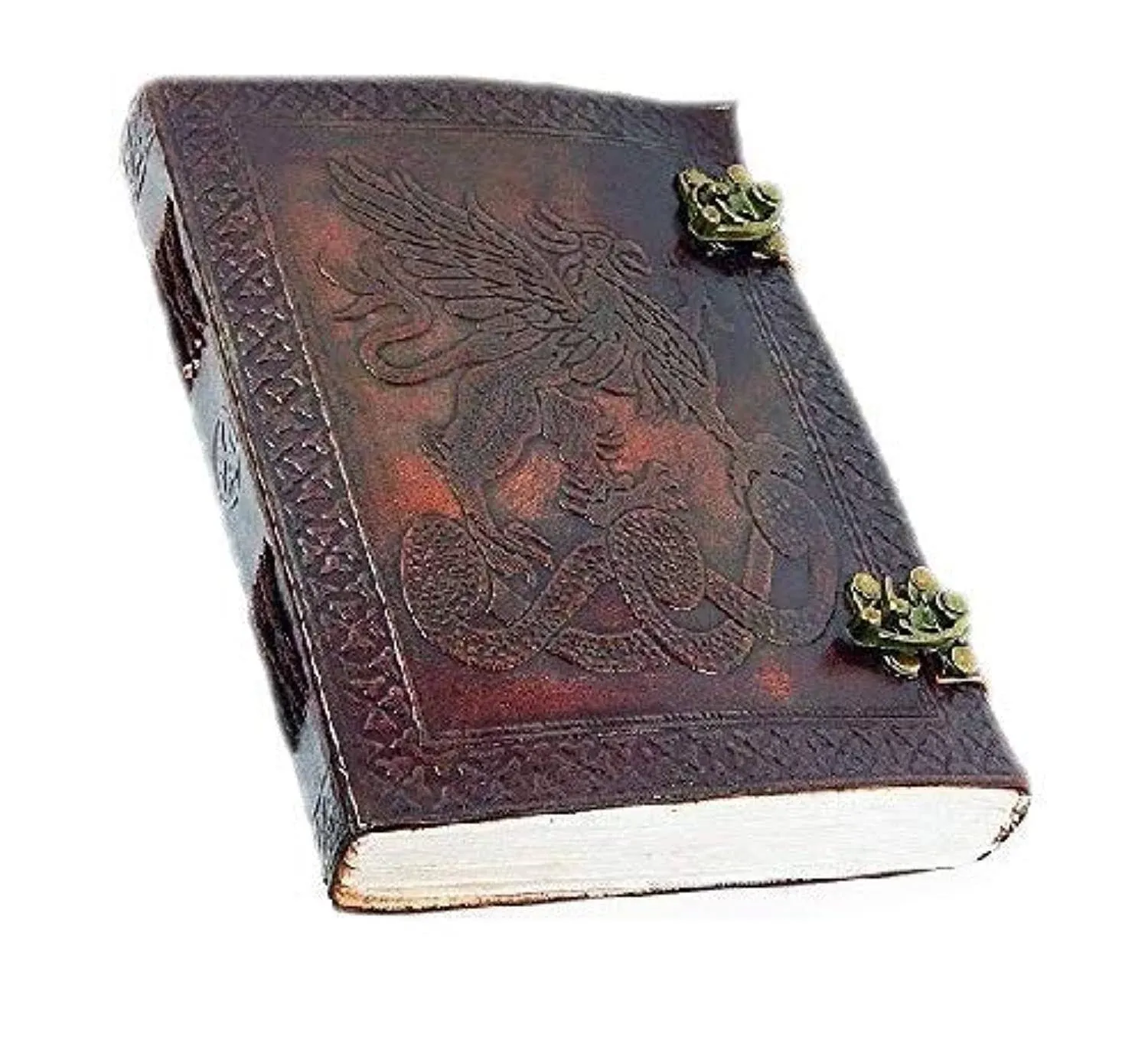 Overdose Vintage Celtic Griffin Journal Dragon Diary with Dual C-Lock - Handmade ...