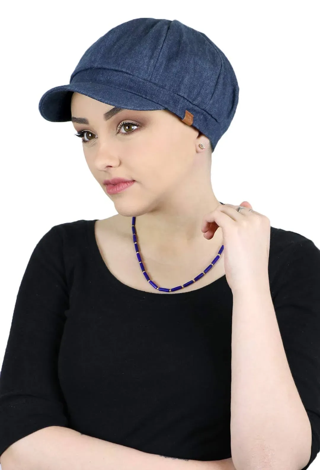 Hats Scarves & More Denim Hat for Women Newsboy Cabbie Cap Chemo Headwear 50+ UPF Sun Protection