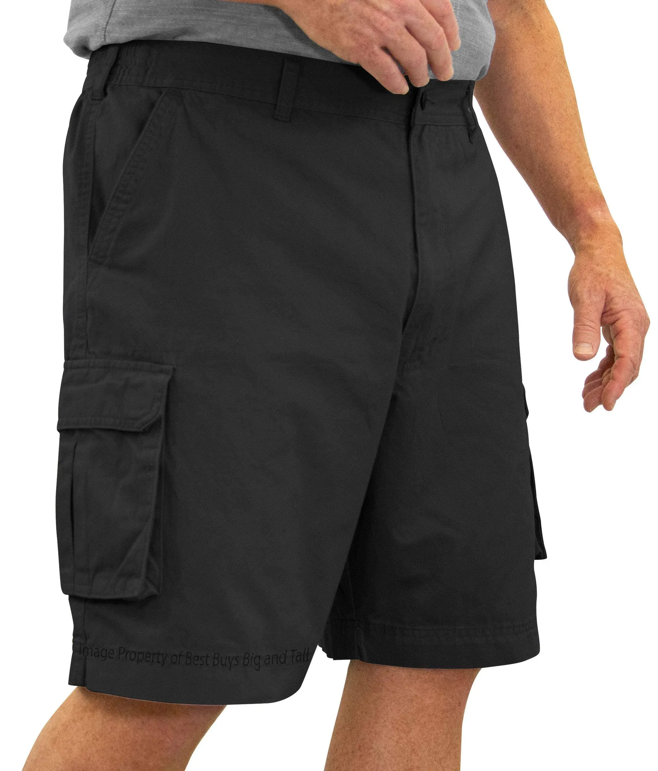 ROCXL Big & Tall Men's Cotton Cargo Shorts Sizes 46 to 66 - Expandable Waist