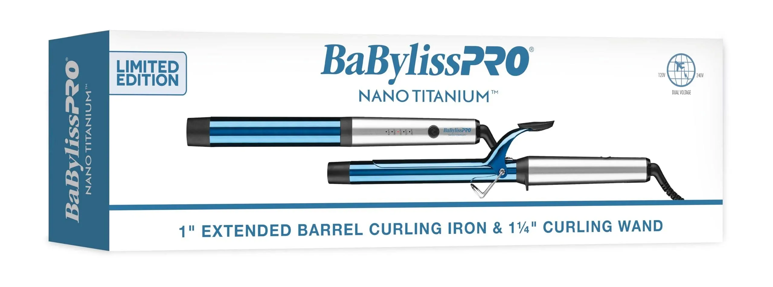 BabylissPRO Nano Titanium Professional Curling Iron with Extended Barrel Perfect for Longer Hair