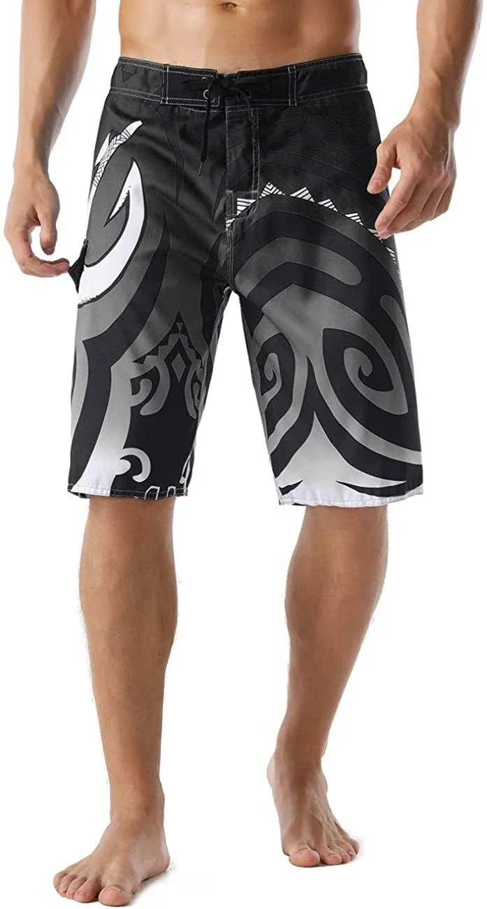 Quick Dry Polynesian Print Board Shorts