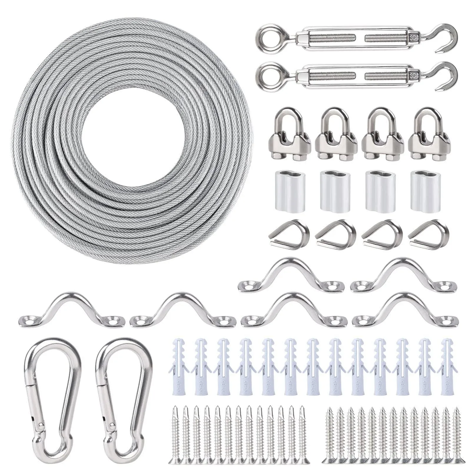 String Light Hanging Kit M5 Turnbuckle Wire Tensioner Strainer Kit With 3/16&#034; Pv