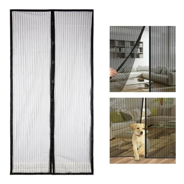 Magnetic Screen Door for Single Door, Heavy Duty White Mesh Screen Door Magnets, Retractable Magnetic Door Screen for Sliding Front Doorway, 1 Pcs,