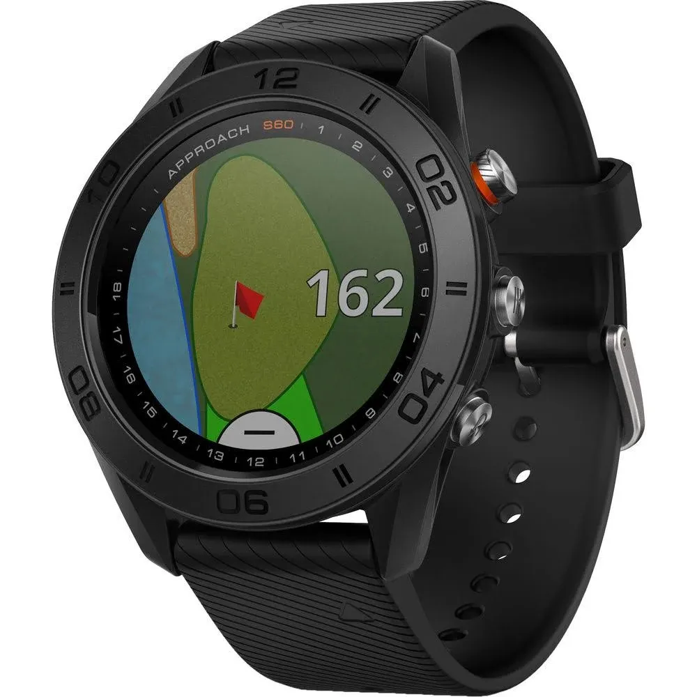 Garmin Approach S60, Premium GPS Golf Watch with Touchscreen Display and Full Color CourseView Mapping, Black w/ Silicone Band