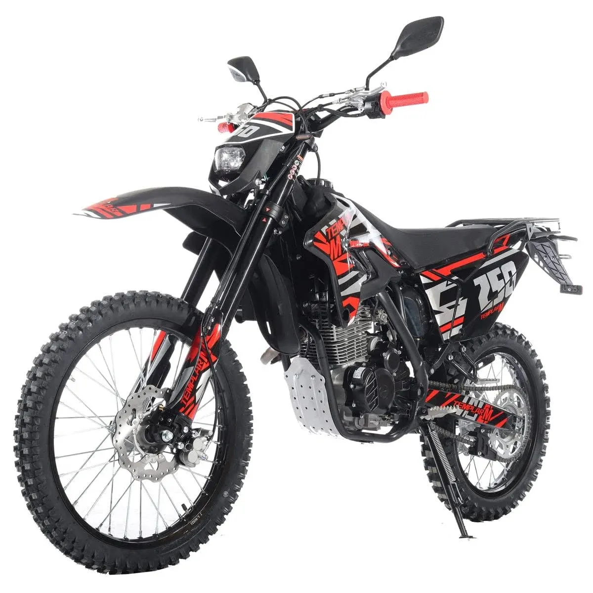 X-PRO Templar 250cc Zongshen Brand Engine Dirt Bike with All Lights and 5-Speed Manual Transmission, Electric/Kick Start! Big 21"/18" Wheels! (Orange, Factory Package)