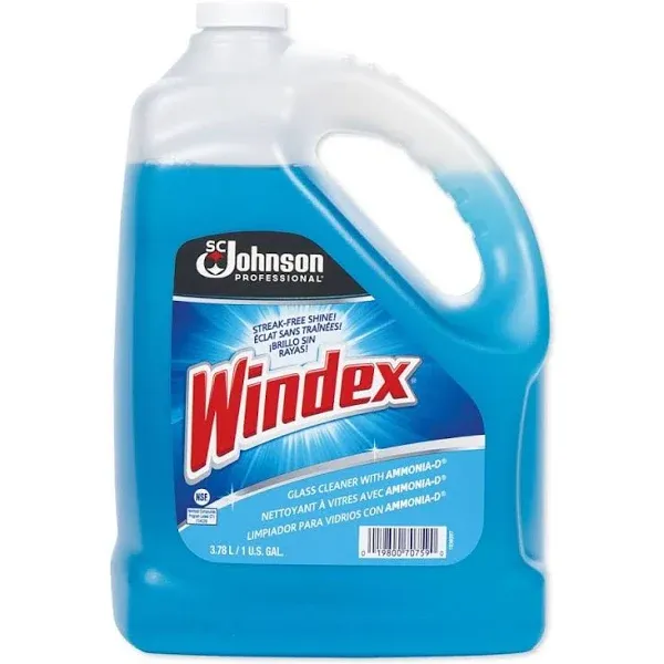 Windex Glass Cleaner With Ammonia-D, 1Gal Bottle, 4/Carton - SJN696503