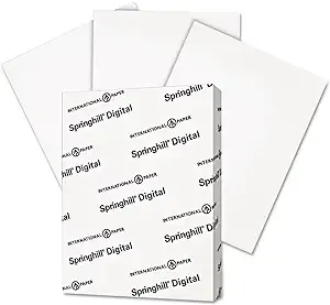 Springhill 016000 Digital Vellum Bristol White Cover 67 lb 8 1/2 x 11 White 250 Sheets/Pack