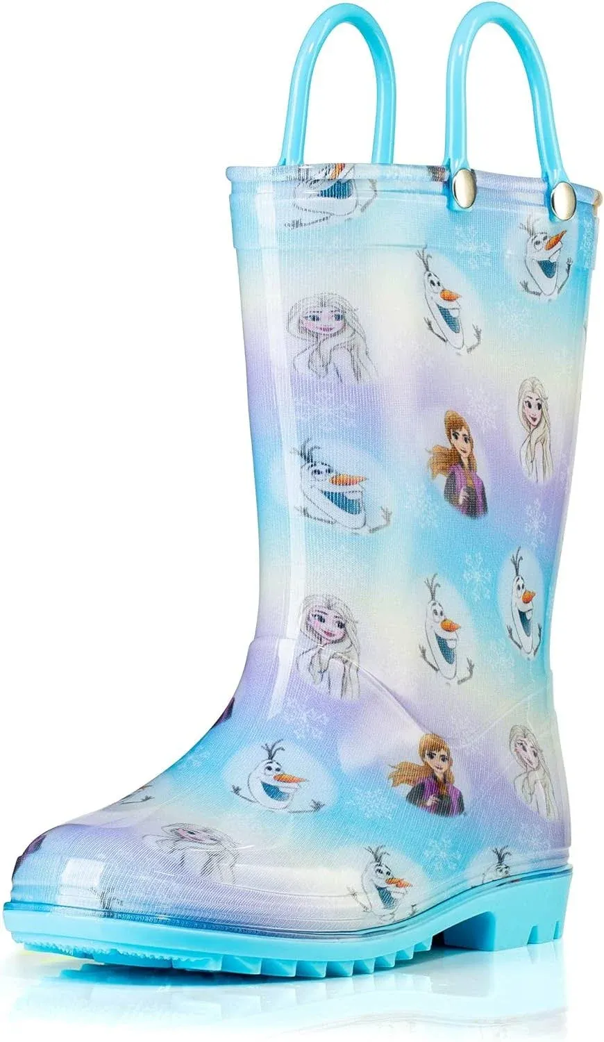 Disney Frozen 2 Girls Anna, Elsa and Olaf PVC Waterproof Licensed Rain Boots Easy ...