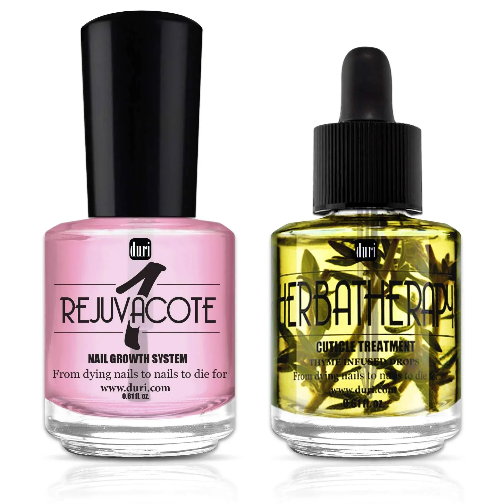 duri Rejuvacote 1 Nail Growth Base, Top Coat and Herbatherapy Cuticle Treatment Drops - Healthy Nails and Cuticles Combo, by Duri cosmetics