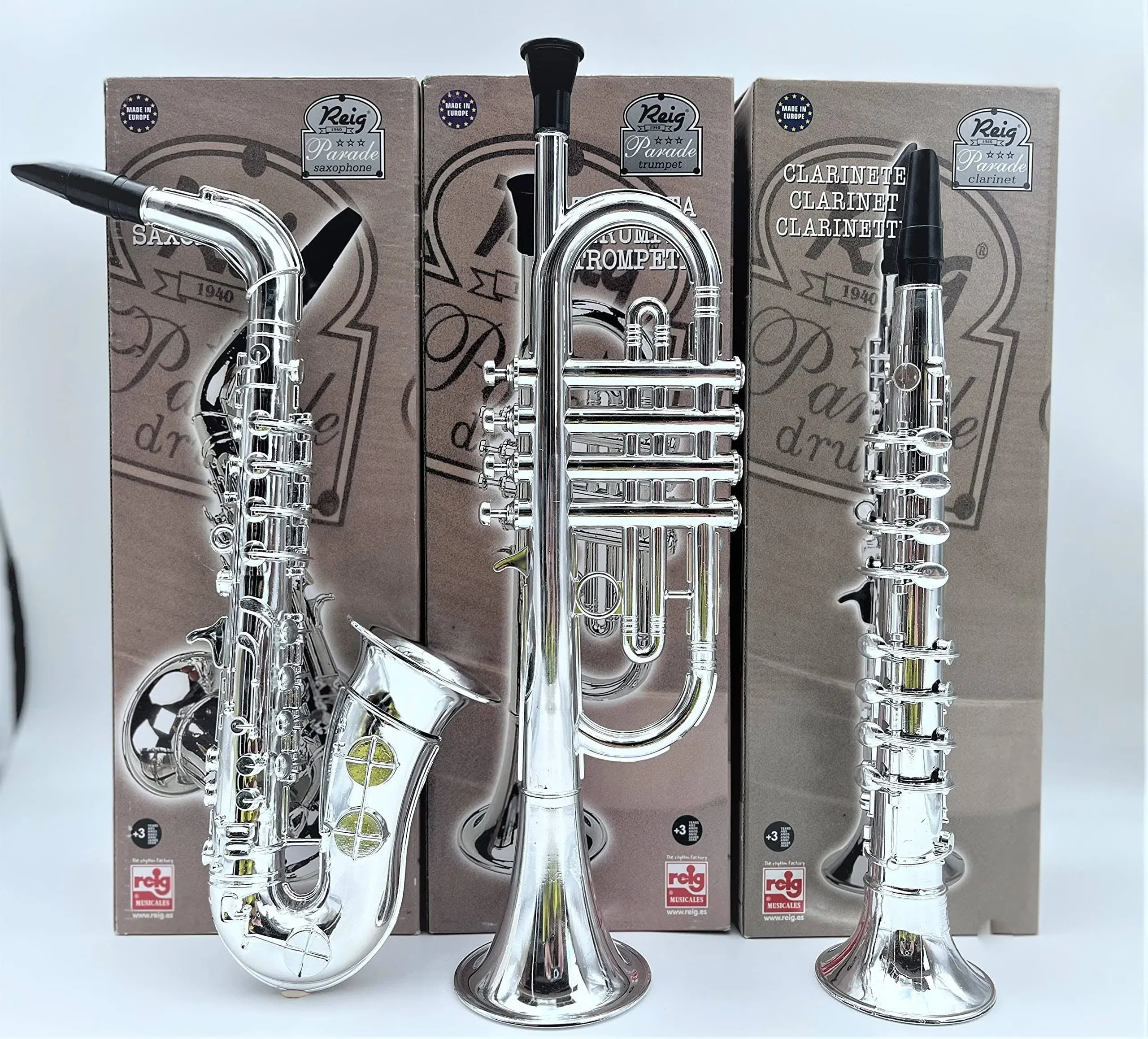 Toy Instruments Set Trumpet, Saxophone and Clarient with Standard Keys in Perfect ...