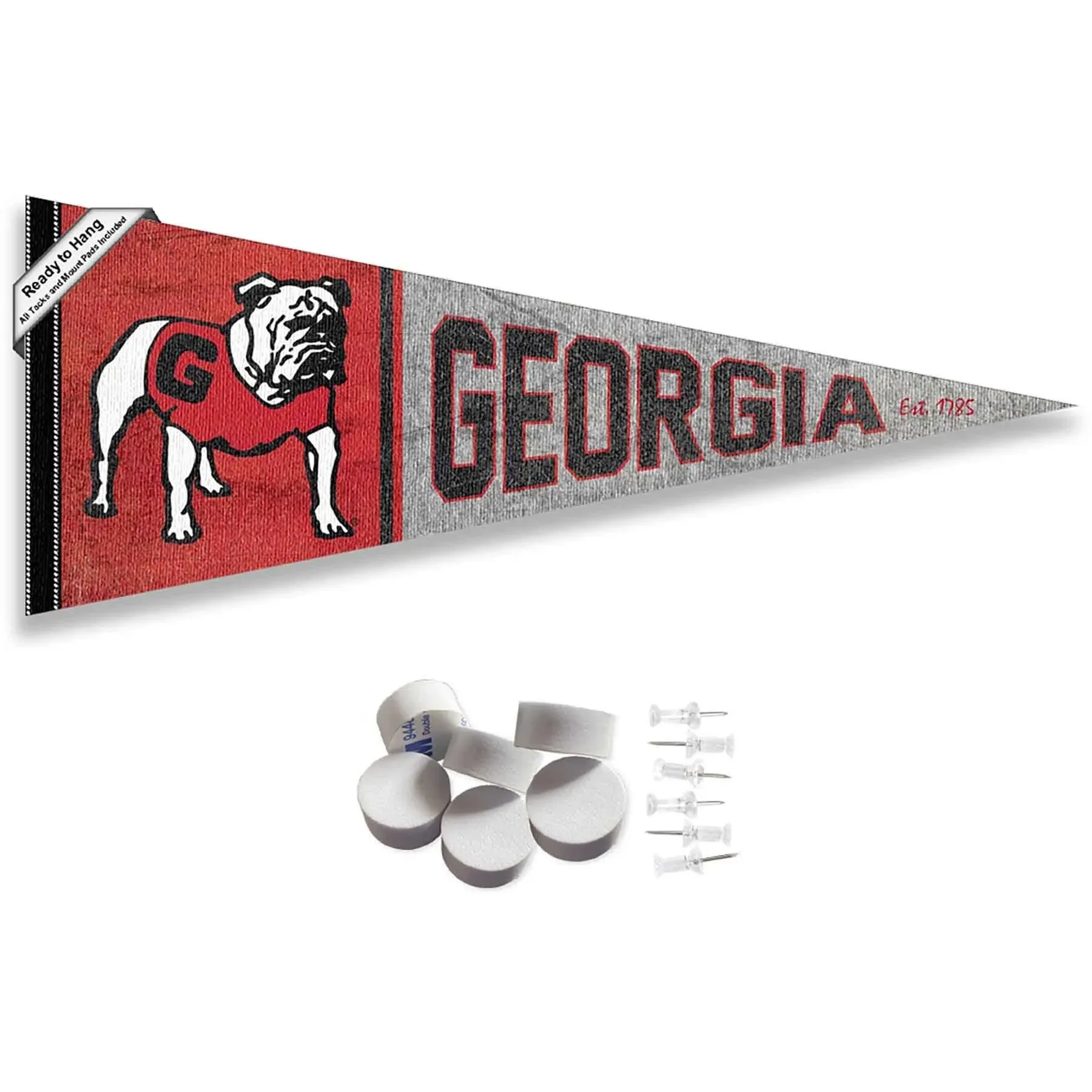 Georgia Bulldogs Retro Throwback Vintage Wall Banner Pennant Flag