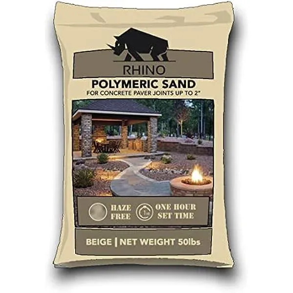 Rhino Power Bond Plus - Polymeric Sand for Pavers and Stone Joints up to a Maximum of 2 inches. (50 Pound, Beige)