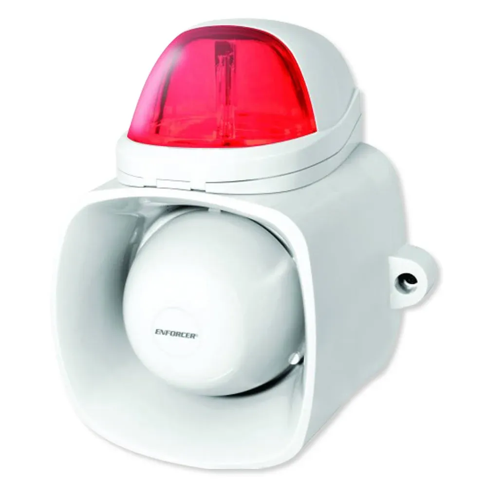 Seco-Larm SH-816S-SQ/R Self-Contained Siren/Strobe – Red Color