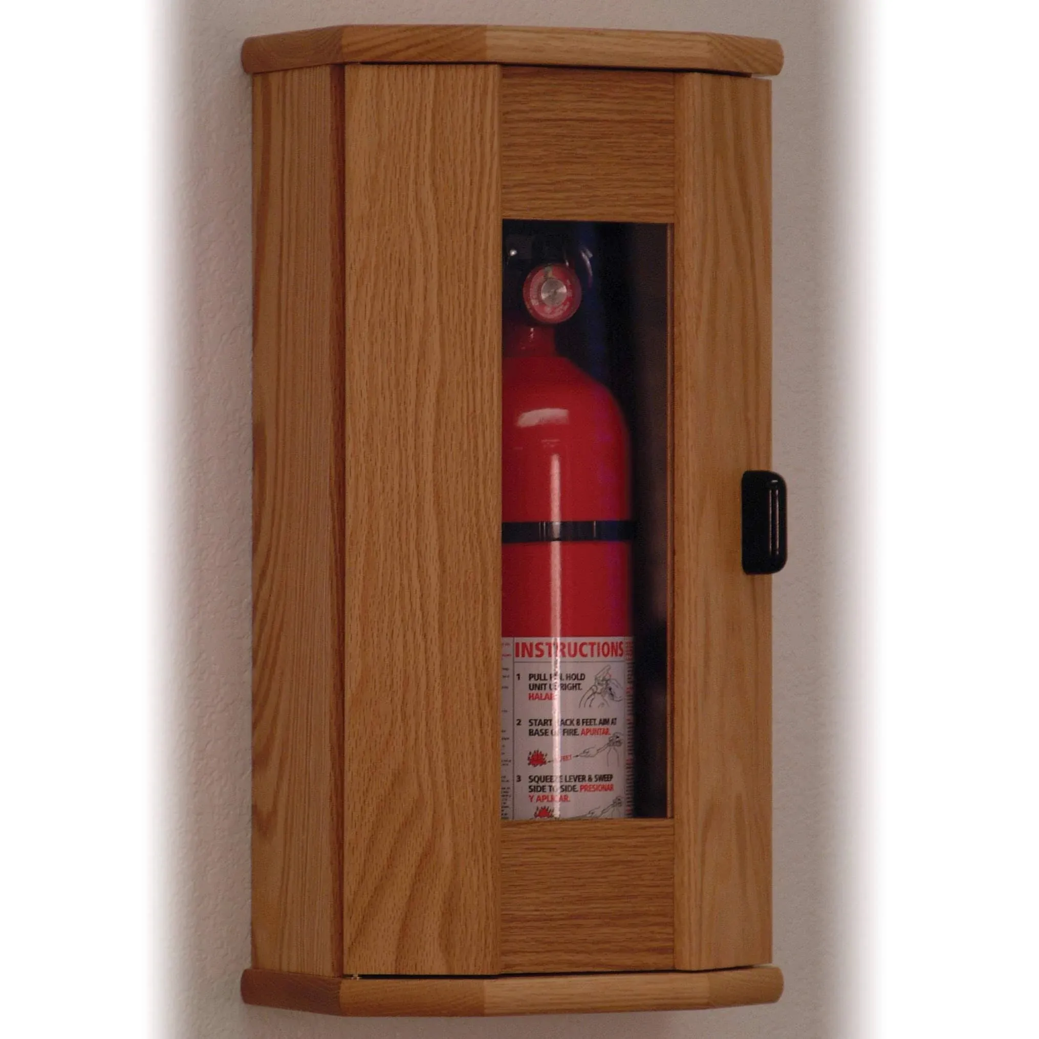 Wooden Mallet Fire Extinguisher Cabinet, 5-Pound, Light Oak/Acrylic