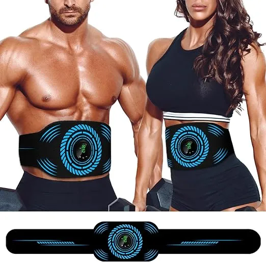 ABS Stimulator, Ab Machine, Abdominal Toning Belt Home Office Fitness Workout Equipment for Abdomen Ab Stimulator for Men and Women Blue