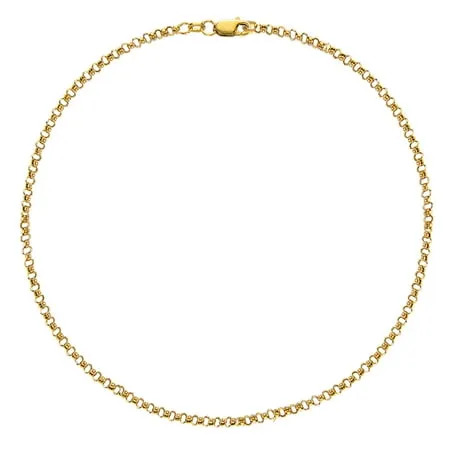 Ritastephens 10k Yellow Gold Rolo Foot Ankle Chain Anklet, Bracelet, or Necklace Women's