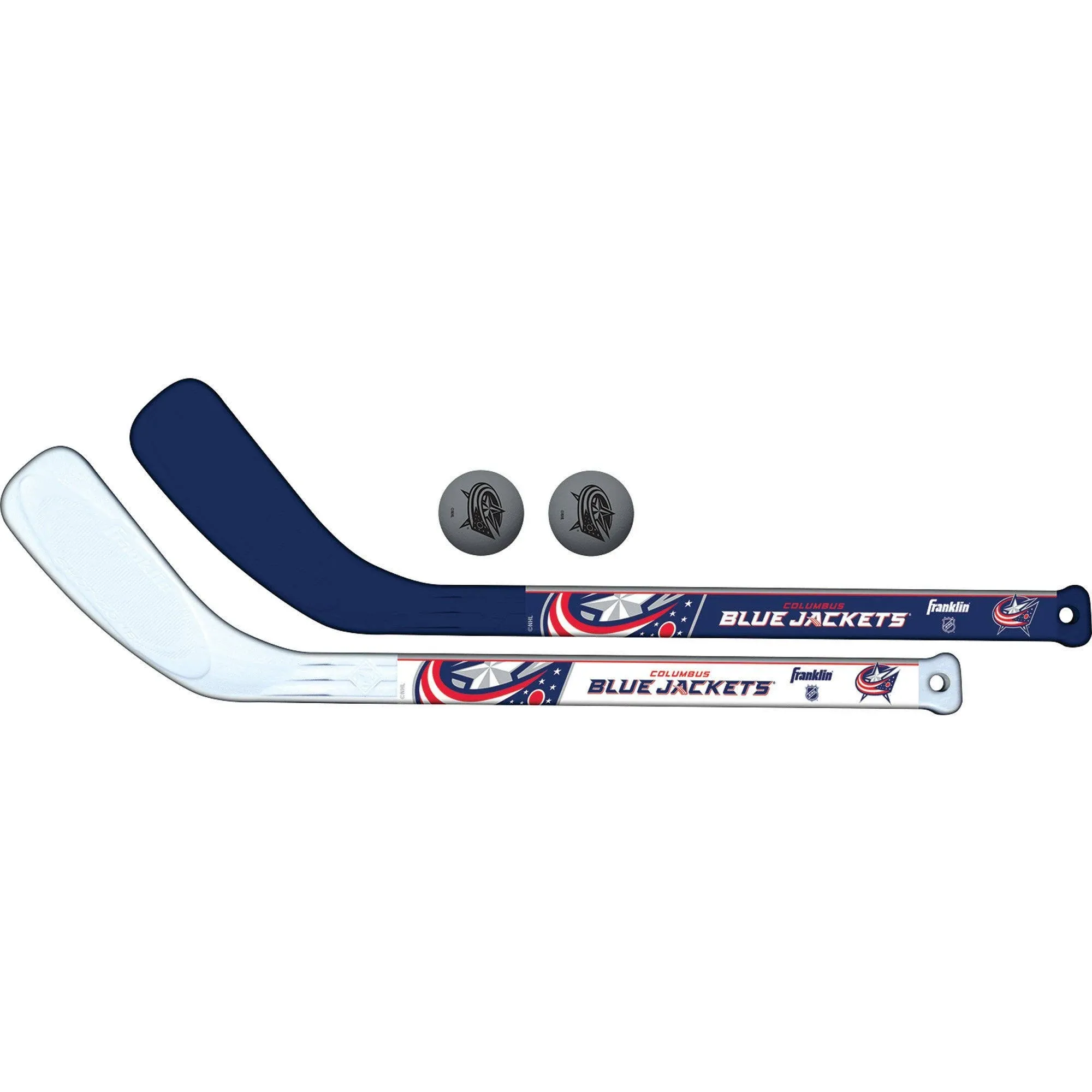 Franklin Sports NHL Mini Hockey Stick Set - NHL Team Knee Hockey Stick and Ball Set - Two Player Stick Set - Great Toy for Kids