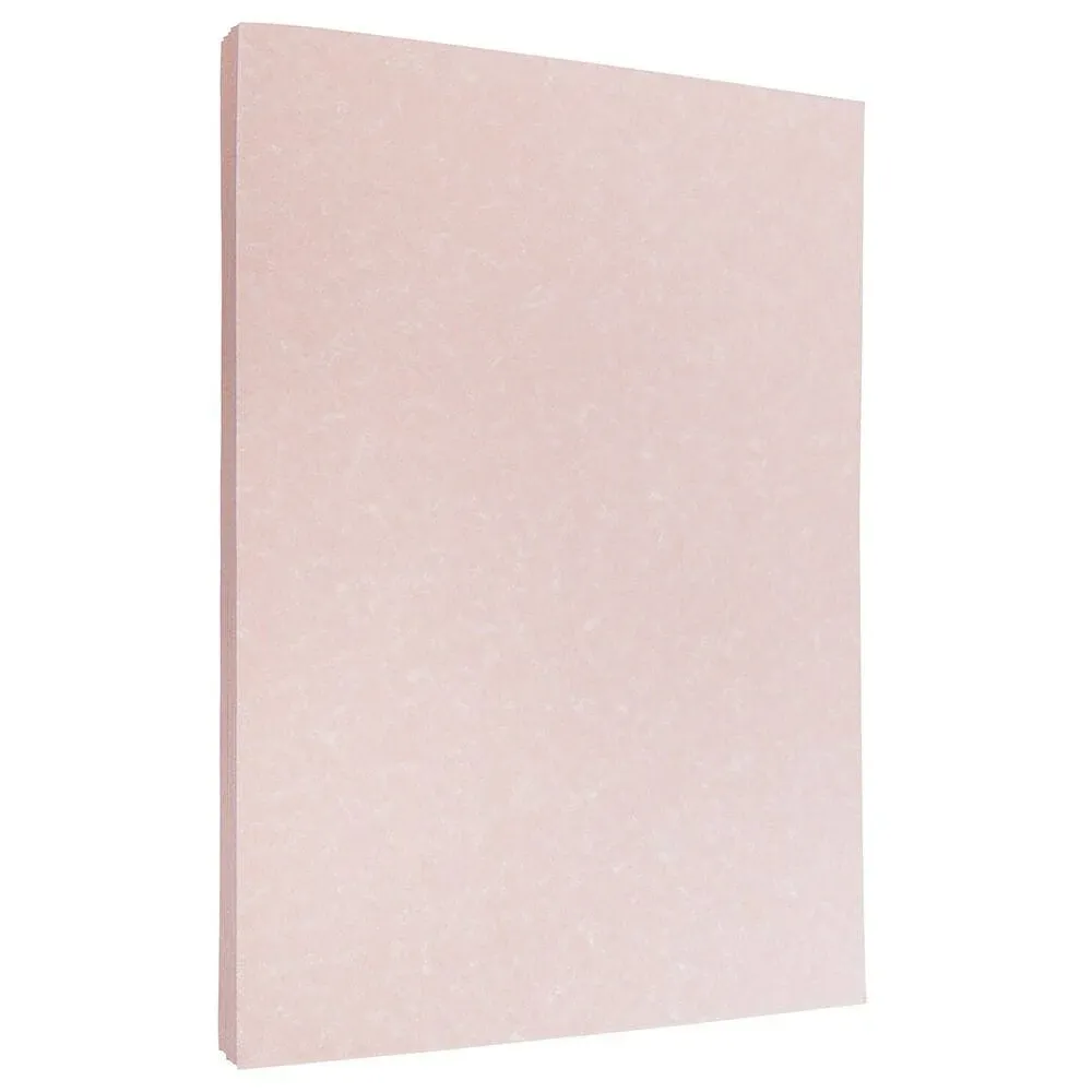 JAM Paper 30% Recycled Parchment Colored Paper, 24 lb., 8.5" x 11", Salmon Pink, 100 Sheets/Pack (17137622)