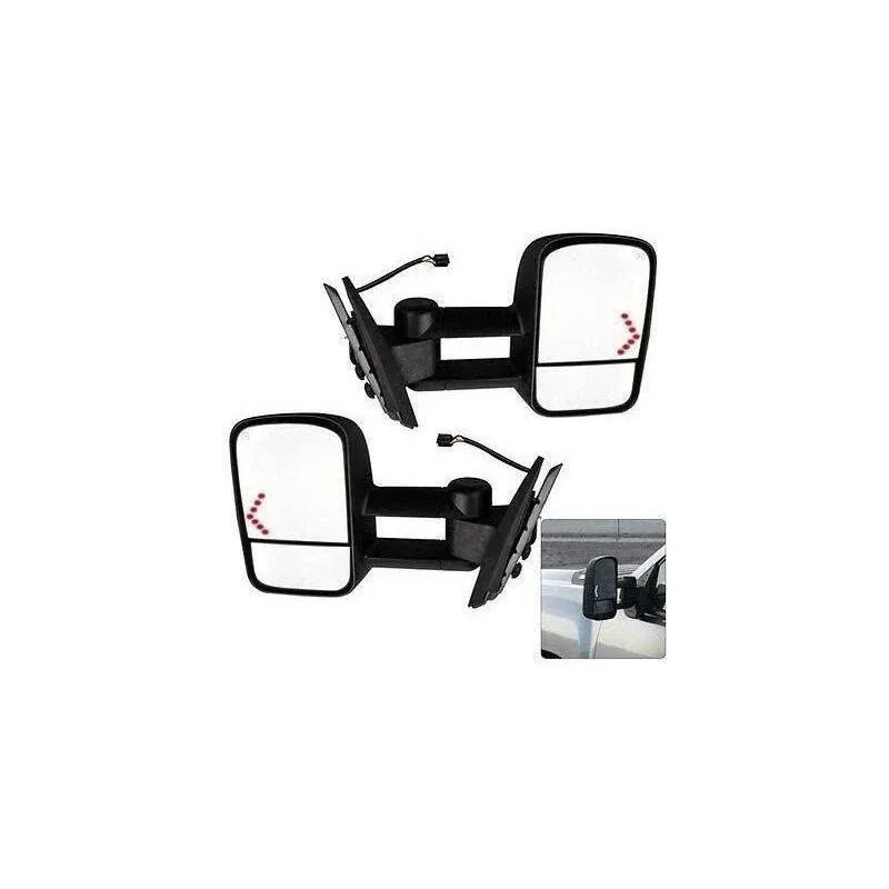 JDMSPEED New Pair Power LED Signal Towing Mirrors Replacement For Chevy Silverado 1500/2500/2500HD 07-13