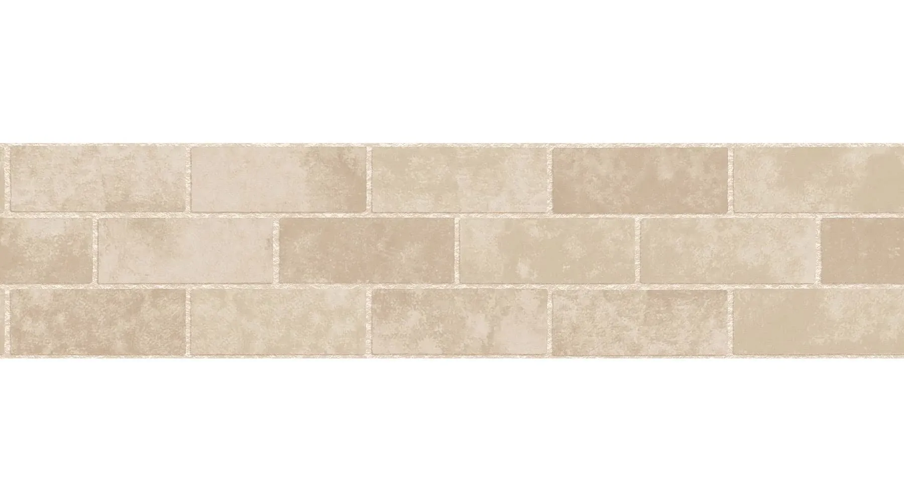 Fine Decor FDB50029 Cream Stone Tile Peel Stick Border, White & Off-White