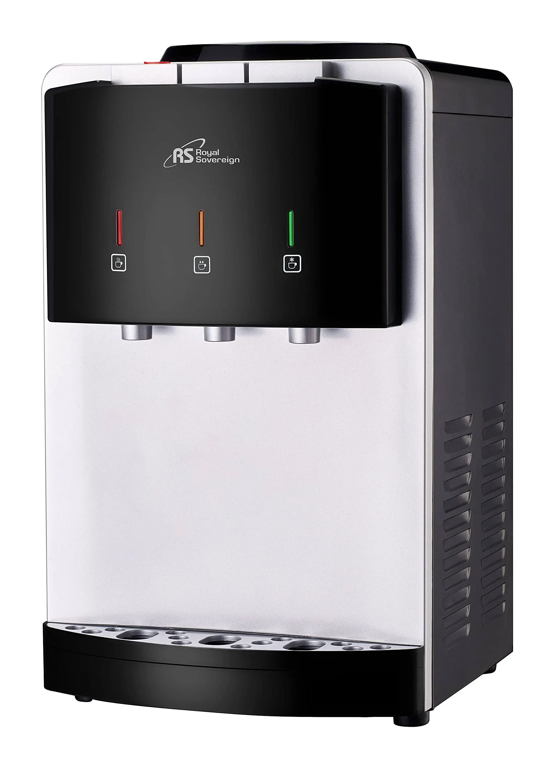 Royal Sovereign Tri-Temperature Countertop Water Dispenser, Silver/Black (RWD-300B)