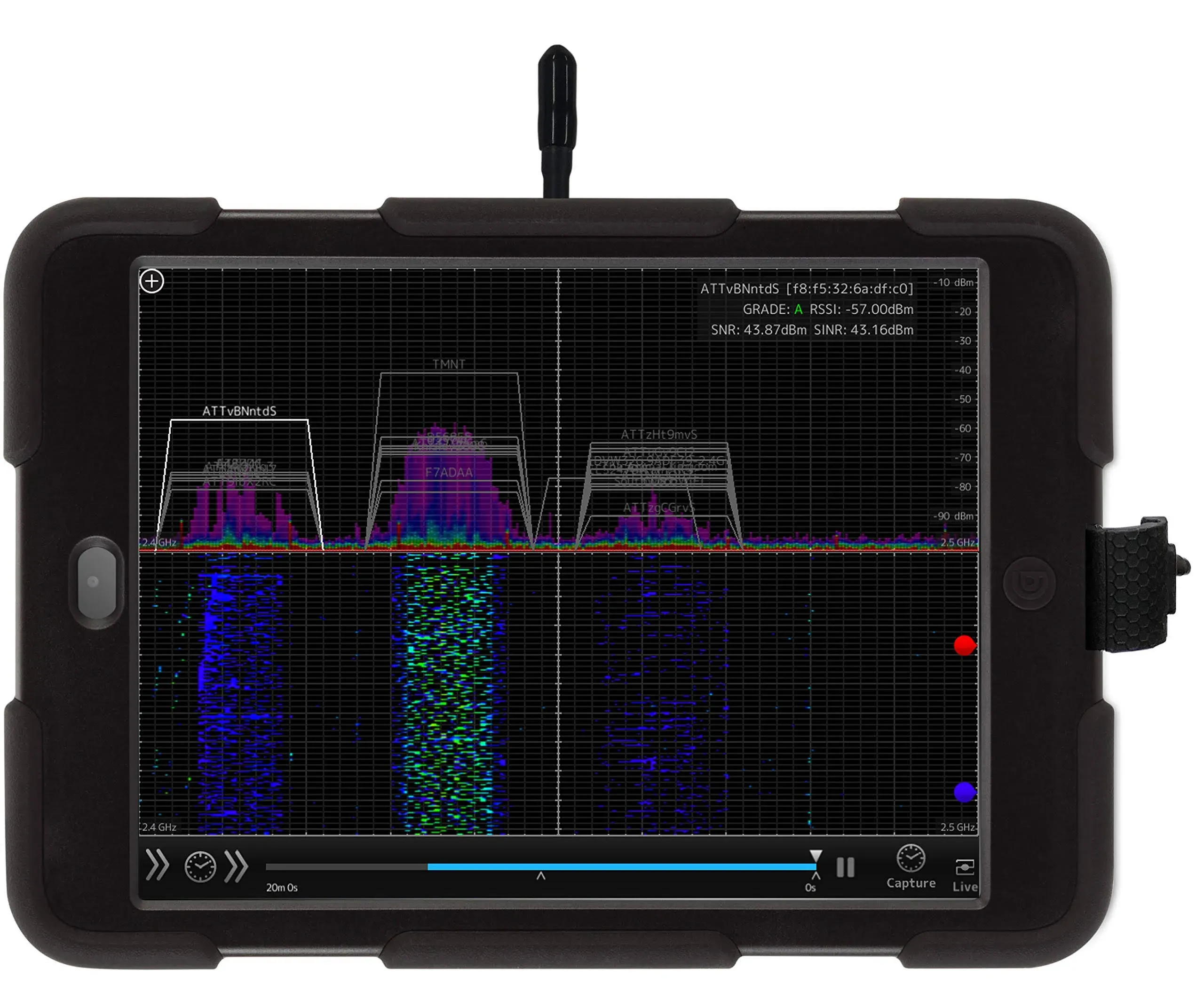 OSCIUM WiPry 2500x: Wi-Fi Spectrum Analyzer, 2.4 &amp; 5 GHz, Universal Platform